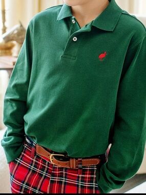 *NWOT* Beaufort Bonnet Long Sleeve Prim & Proper Polo Grier Green
